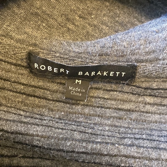 Robert Barakett charcoal gray ribbed full zip hooded jacket size M - Picture 6 of 6